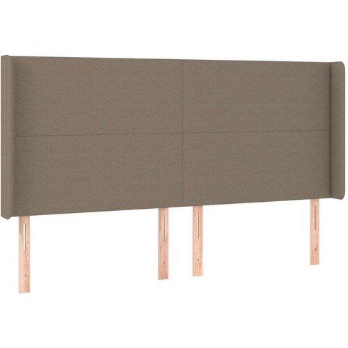  Krevet box spring s madracem LED smeđesivi 200x200 cm tkanina Slike