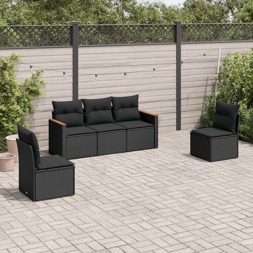  6-dijelni set vrtnih sofa od poliratana s jastucima Slike