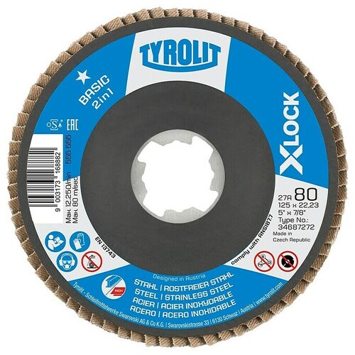 Tyrolit Lamelna brusna plo&amp;scaron;ča Zircon Power 80 X-Lock (Premer: 125 mm, Zrnavost: 80) Slike