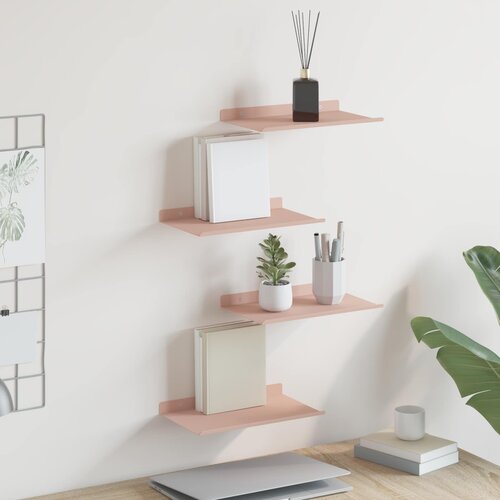  Lebdeća polica Zidne 4 pcs Ružičasta 30 x 18 x 2,5 cm Čelik Cijene