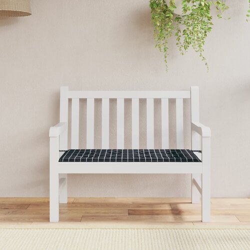 vidaXL Jastuk za vrtnu klupu crni karirani 120x50x3 cm tkanina Oxford Cene