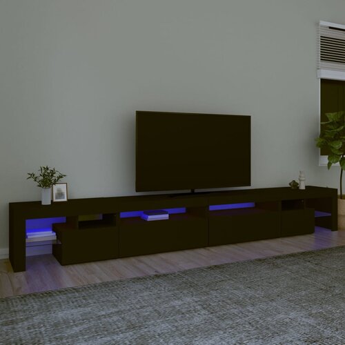 vidaXL TV ormarić s LED svjetlima crni 290x36,5x40 cm Cijene