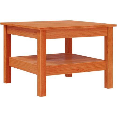 Maison Chic Klubska mizica - kavna mizica - Nizka mizica vo&amp;scaron;čeno rjava 55x55x40 cm trdna borovina, (21752224) Slike