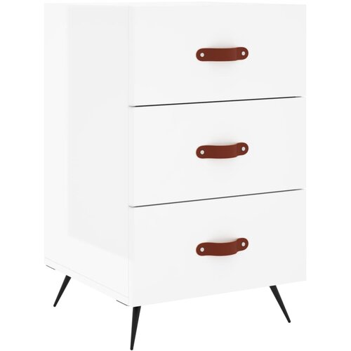 Maison Chic Nočna omarica - Nočna miza visok sijaj bela 40x40x66 cm inženirski les, (21688589) Slike