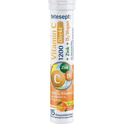 TETESEPT Vitamin C 1200 + D3 + cink - 15 &amp;scaron;um. tabl. Slike