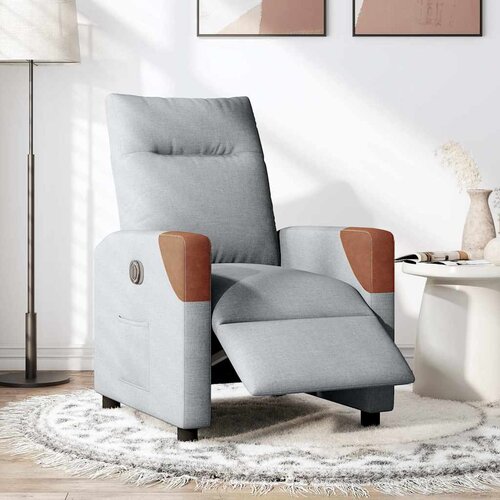 Maison Chic Električni naslanjač - Relax naslanjač svetlo sivo blago, (22062236) Cene