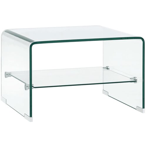 VidaXL Klubska mizica prozorna 50x45x33 cm kaljeno steklo Slike