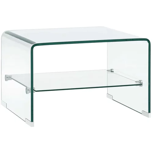 vidaXL Klubska mizica prozorna 50x45x33 cm kaljeno steklo