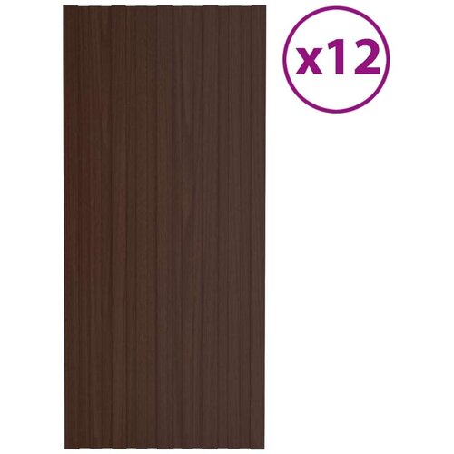 Krovni paneli 12 kom od pocinčanog čelika smeđi 100 x 45 cm Cijene
