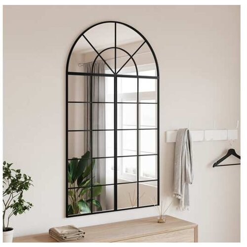 vidaXL Zidno ogledalo crno 80 x 140 cm lučno željezno Cijene