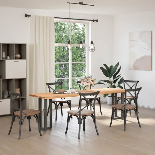 Maison Chic konzolna miza - miza ob steni noge T-oblika 2 kosa antracit 25x28x(72-73) cm, (21786522) Cene