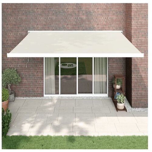 VidaXL Zlozljiva tenda krem 4x3 m blago in aluminij Slike
