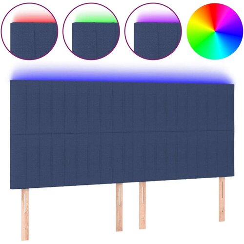  Uzglavlje plavo 200x5x118/128 cm od tkanine Slike
