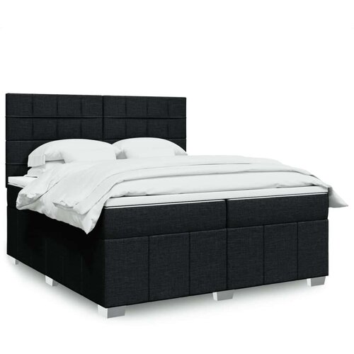 vidaXL Box spring postelja z vzmetnico črn 200x200 cm blago Cene