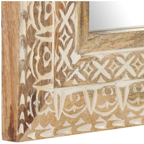  Ručno izrezbareno ogledalo 50 x 50 x 2,6 cm masivno drvo manga Slike