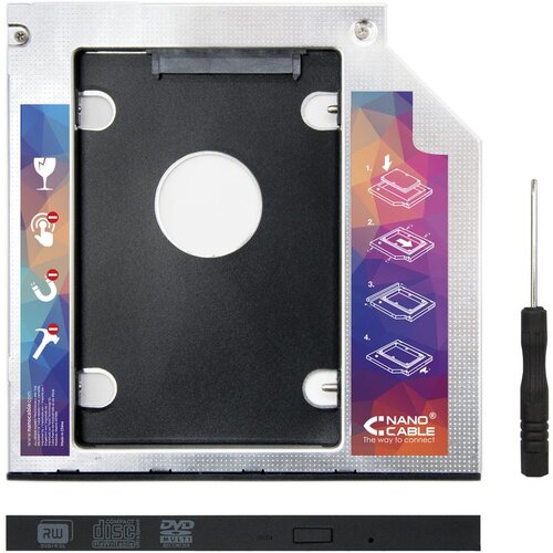 NANOCABLE caddy 9,5 mm 5,25" za hdd 2,5" sata, (21729962) Cene