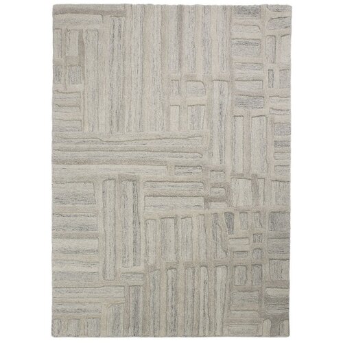 Flair Rugs Sivo-bež ročno tkana volnena preproga 140x200 cm Elva &ndash; Cene
