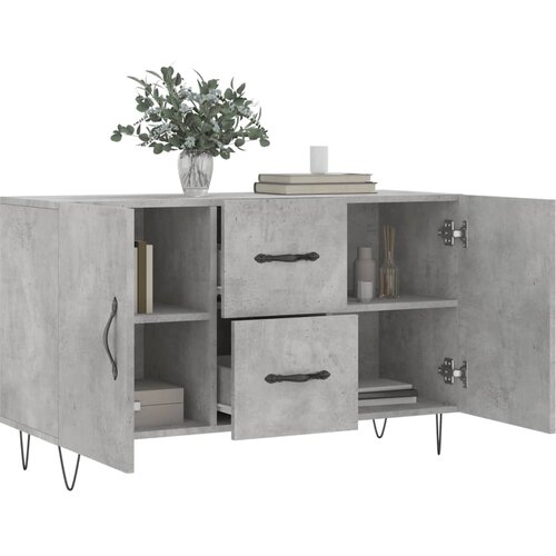  Komoda siva boja betona 100x36x60 cm od konstruiranog drva Slike