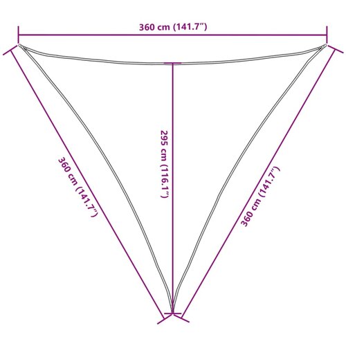 Jedro protiv sunca od tkanine trokutasto 3,6x3,6x3,6 m plavo Slike