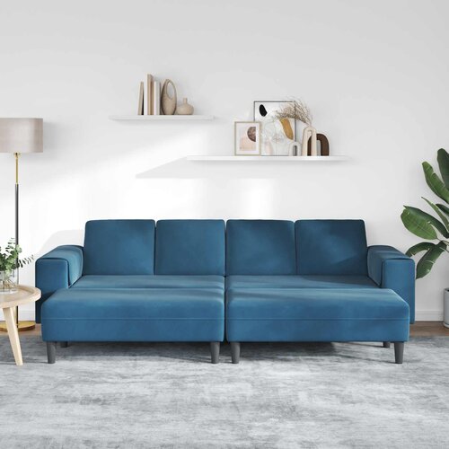  Kauč za dnevni boravak 3 pcs Plava 250 x 188 x 76 cm Slike
