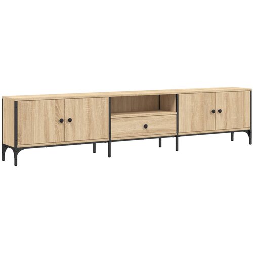 Maison Chic TV omarica - TV stojalo - Televizijska omarica s predalom sonoma hrast 200x25x44 cm inženirski les, (21699859) Slike