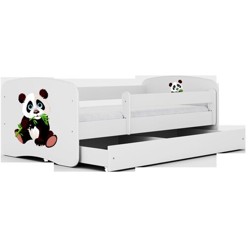 Drveni dječji krevet PANDA 2 s ladicom - 160x80 cm zeleni Slike