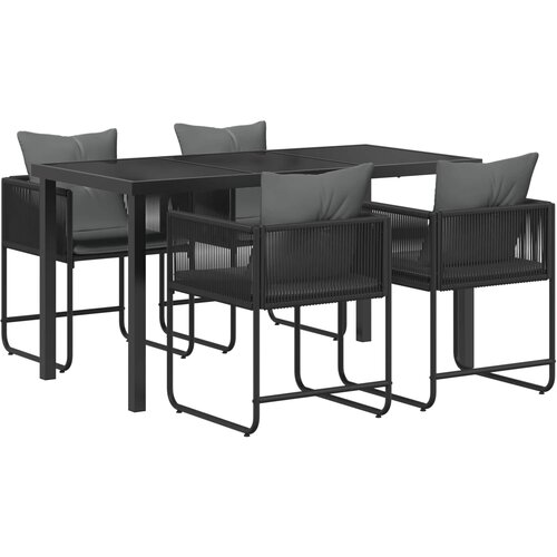  Vrtni set za objed 5 pcs Crna i antracit 140 x 80 x 73 cm Slike