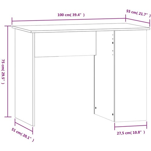  Radni stol boja hrasta sonome 100x55x75 cm konstruirano drvo Slike