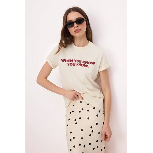 TRENDYOLMILLA Ženska majica TWOSS26TS00155, Bež Cene