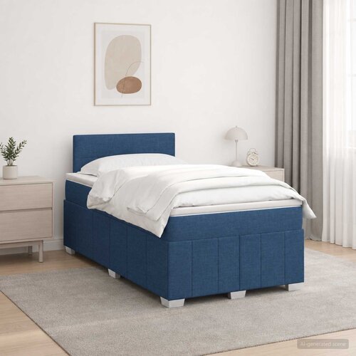  Boxspring krevet s madracem Plava 120 x 200 cm Tkanina Slike