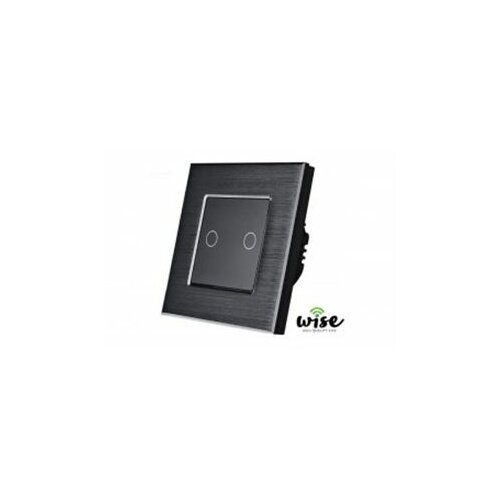 Wise Wifi pametni prekidač, aluminijumski panel crni - 2 tastera WP0043 Slike