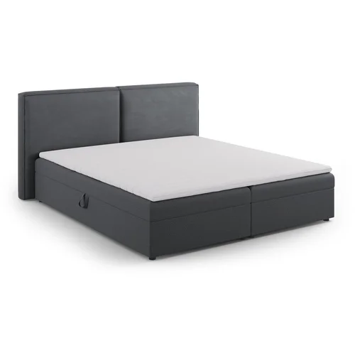 Cosmopolitan Design Temno siva boxspring postelja s prostorom za shranjevanje 180x200 cm Arendal –