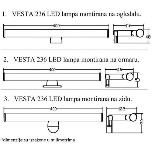 Vesta 236 zidna lampa led 6W 4000K Slike