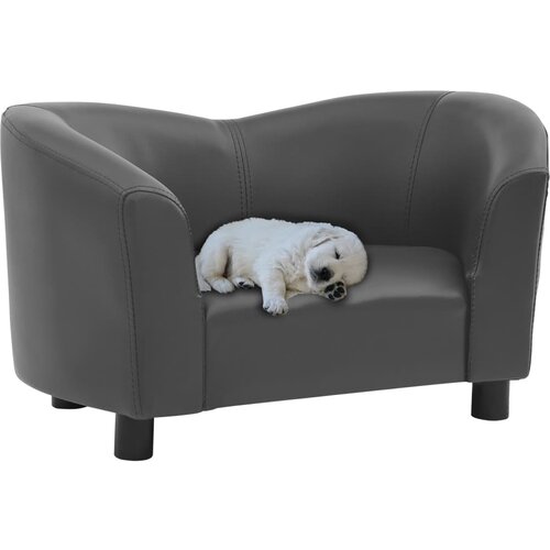 VidaXL Sofa za pse siva 67 x 41 x 39 cm od umjetne kože Slike