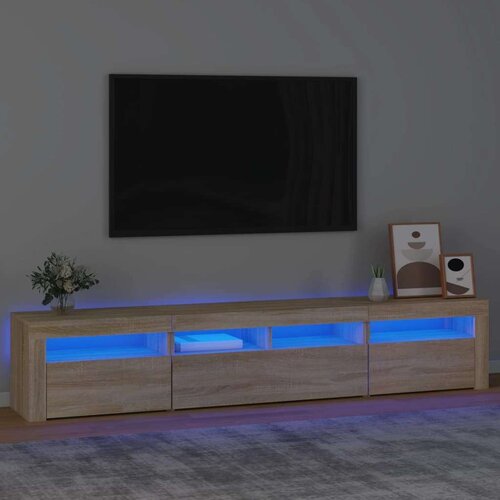 TV ormarić s LED svjetlima boja hrasta sonome 210x35x40 cm Slike