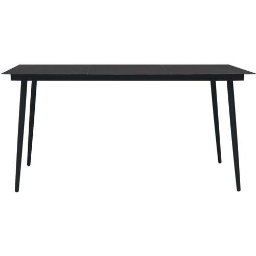 Maison Chic vrtna miza - vrtna jedilna miza črna 150x80x74 cm jeklo in steklo, (21715501) Cene