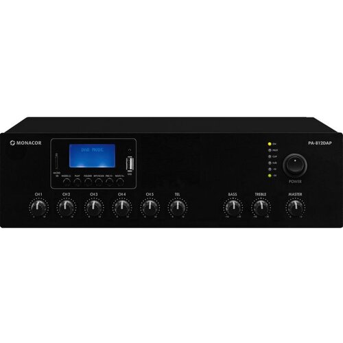 Monacor PA-812DAP ojačevalnik, 120W 100V, MP3, FM, Bluetooth, DAB+ - - Audio-Kondric Cene