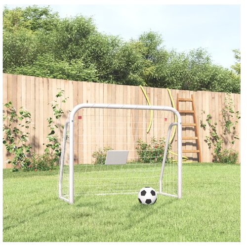  Nogometni gol s mrežom bijeli 125x96x60 cm čelik i poliester Cene