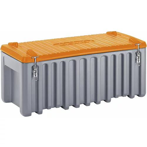 Cemo Univerzalna škatla iz polietilena, prostornina 250 l, nosilnost 200 kg, siva / oranžna