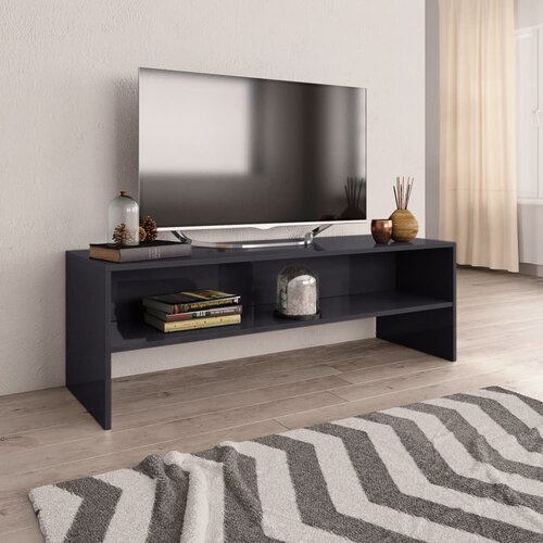 VidaXL TV ormarić od iverice visoki sjaj sivi 120 x 40 x 40 cm Slike