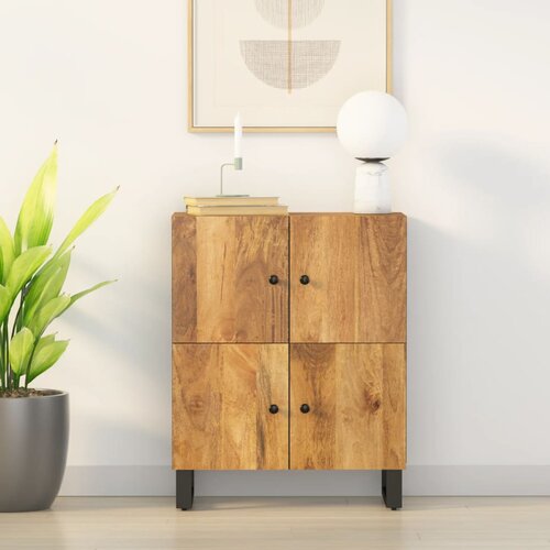 VidaXL Komoda s 4 vrati 60x33x75 cm trden mangov les Slike
