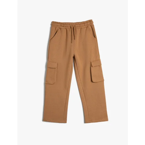 Koton Basic Cargo Sweatpants with Flap Pocket Detail and Tie Waist