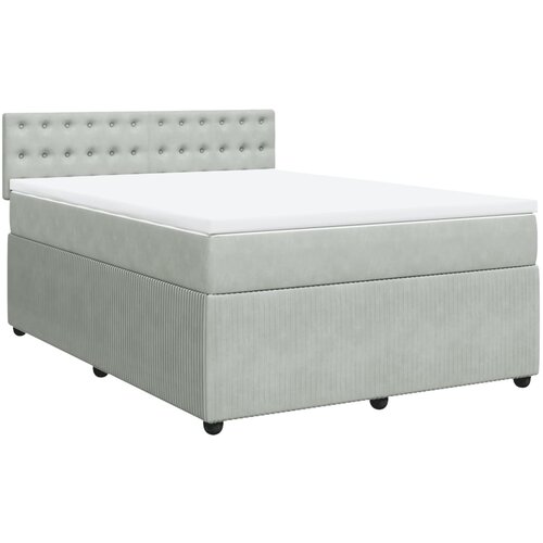 Maison Chic Box spring postelja - Vzmetna postelja z vzmetnico svetlo siva 140x200 cm žamet SL11841, (21901570) Cene