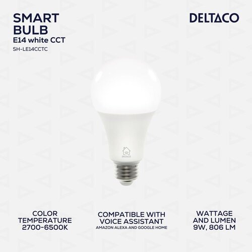 Deltaco SMART HOME LED Žarulja E27 Bijela - Podesiva i Pametna Rasvjeta Cijene