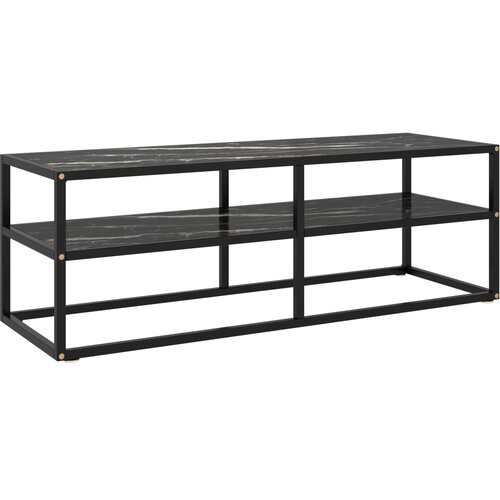 vidaXL TV ormarić crni s crnim mramornim staklom 120 x 40 x 40 cm Cijene