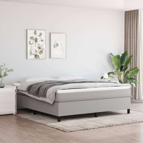  Box spring posteljni okvir svetlo siv 160x200 cm blago, (20739539) Slike