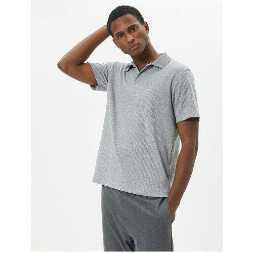 Koton Polo T-Shirt Collar Detailed Buttoned Short Sleeve Textured Slike