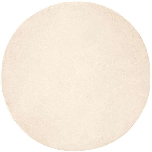  Faux Rabbit Fur Rug Krema &amp;Oslash; 120 cm Poliester Slike