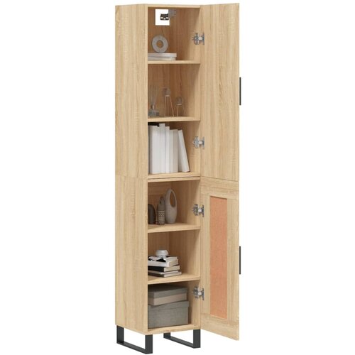  Visoka komoda hrasta sonome 34,5x34x180cm od konstruiranog drva Slike