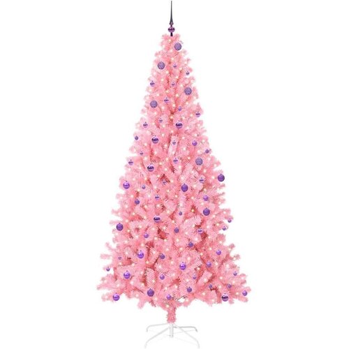 VidaXL Božićno drvce s 300 LED svjetlima Ružičasta 240 cm PVC Slike